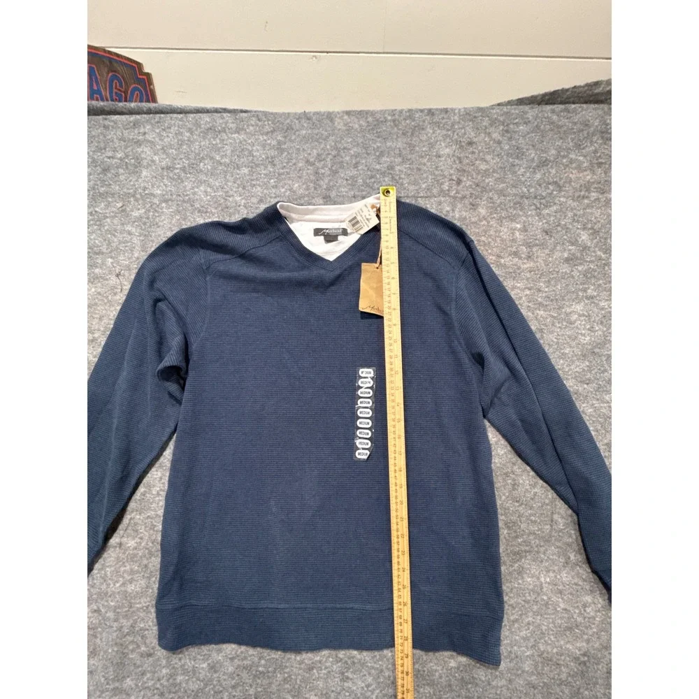 Method Mens V-Neck Pullover Sweater Navy Blue‎ Waffle Knit Size Medium NWT